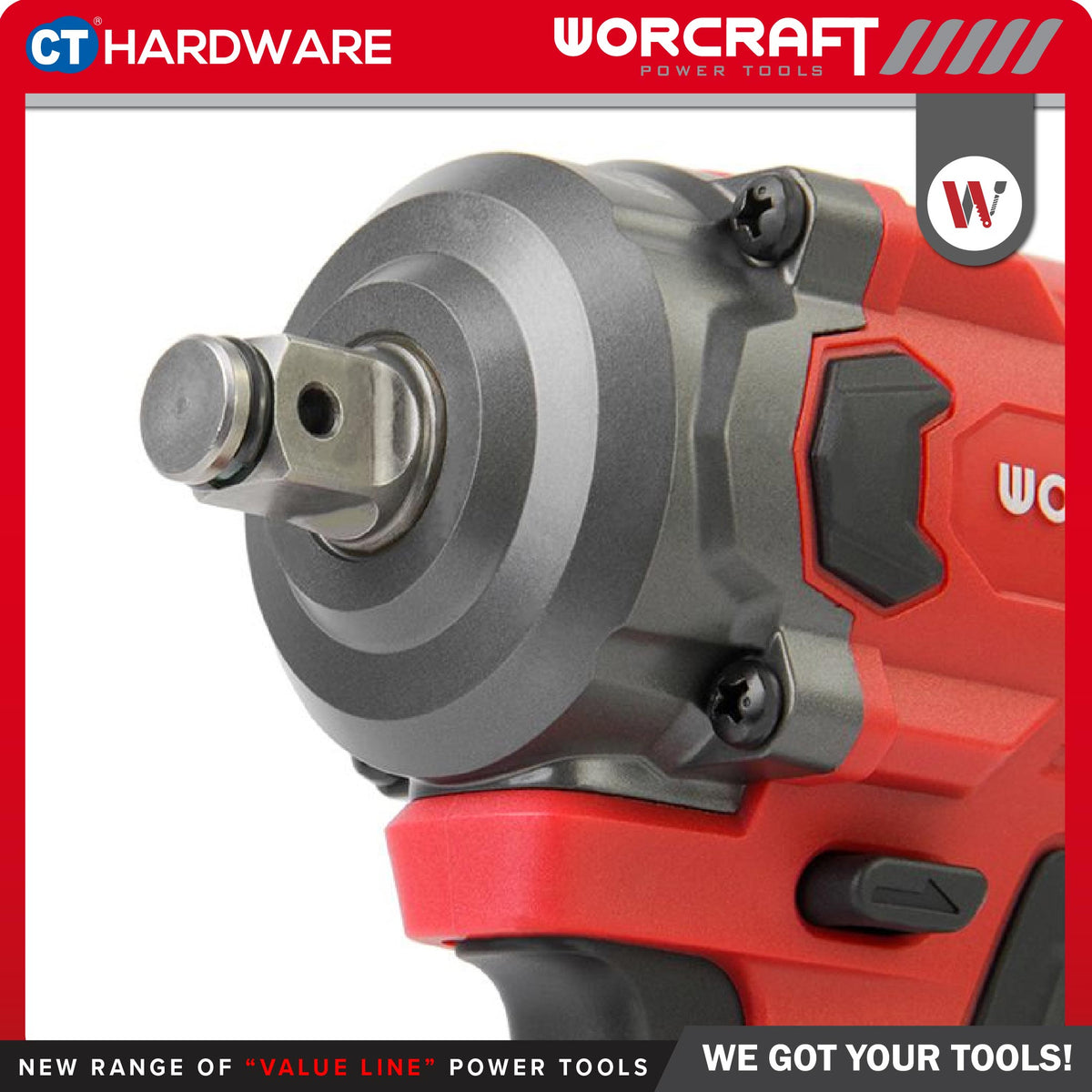 Worcraft CIW-S20LiB-450 20V Cordless Brushless Impact Wrench 1/2" 450Nm