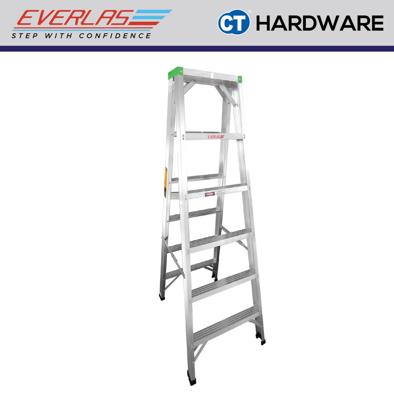 Everlas DS Series Double Sided Ladder 4 Steps - 12 Steps | 80kg Max Load