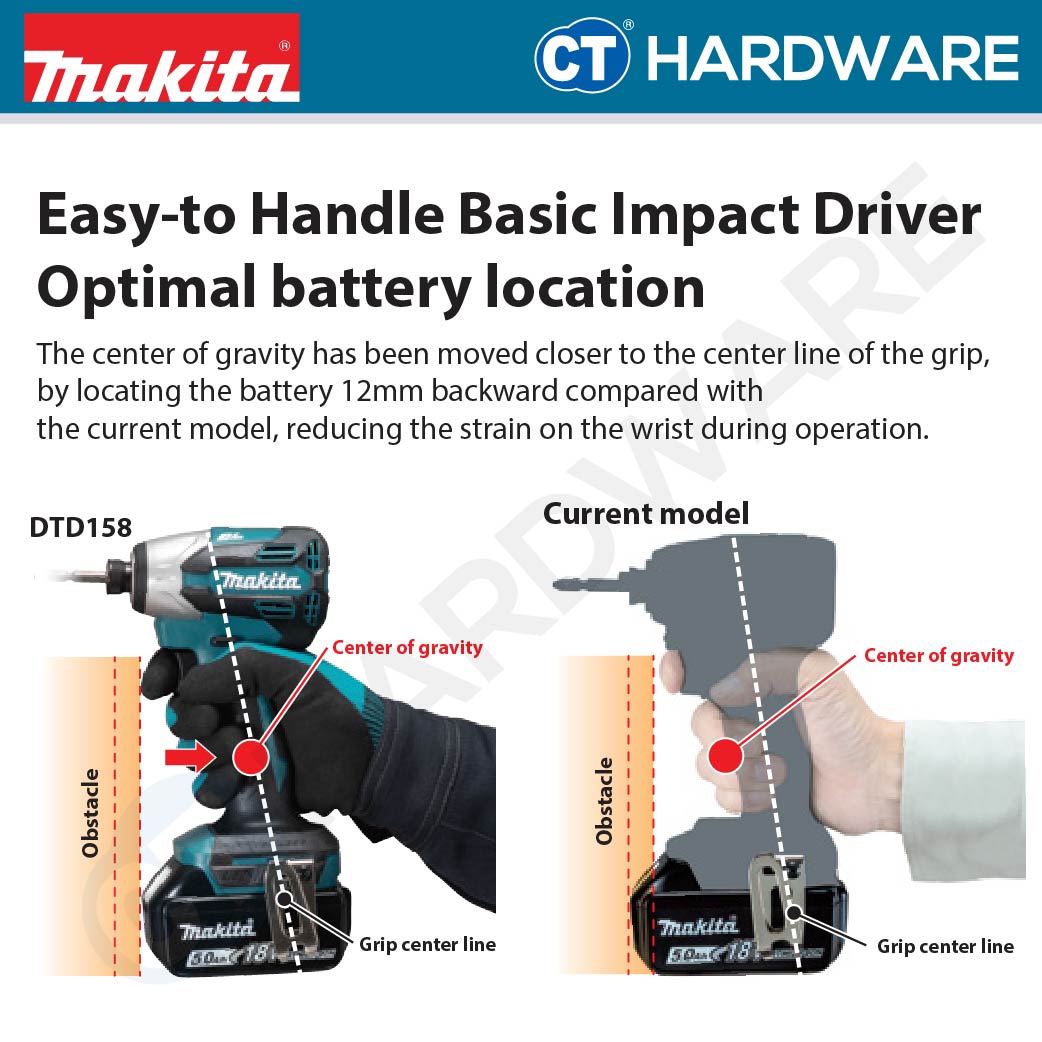 Makita DTD158Z | DTD158WVE LXT 18V Cordless Impact Driver 170NM (Body Only | 2-Battery)