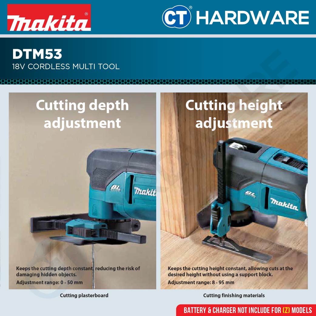 Makita DTM53Z | DTM53RTJX1 LXT 18V Cordless Multi Tool (Body Only | 2-Battery)