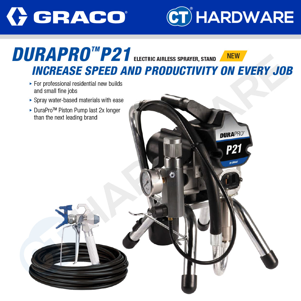 GRACO DURAPROP21 Corded Electric Airless Sprayer Come With Stand, 1HP, GBM0001, Professional Lightweight Sprayer, DIY