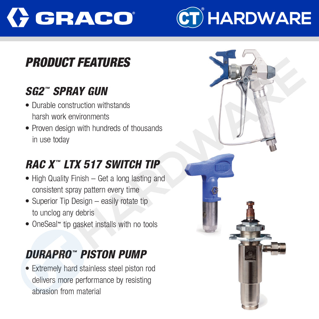 GRACO DURAPROP21 Corded Electric Airless Sprayer Come With Stand, 1HP, GBM0001, Professional Lightweight Sprayer, DIY