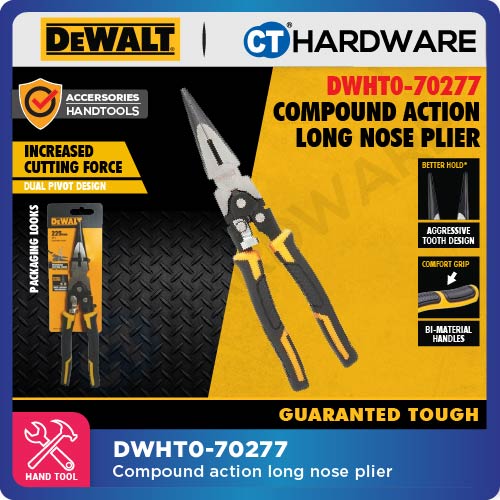 DEWALT DWHT0-70277 COMPOUND ACTION LONG NOSE PLIER - 1PC
