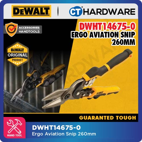 DEWALT DWHT14675-0 STRAIGHT CUT ERGO AVIATION SNIP | DWHT14694-0 BULLNOSE AVIATION SNIP - 1PACK