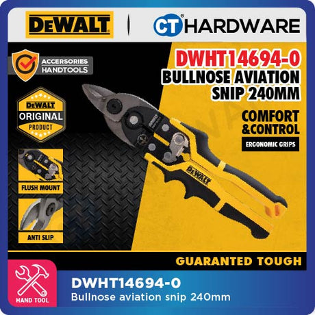 DEWALT DWHT14675-0 STRAIGHT CUT ERGO AVIATION SNIP | DWHT14694-0 BULLNOSE AVIATION SNIP - 1PACK