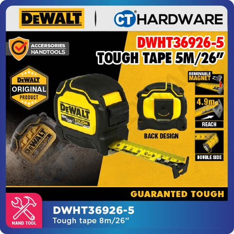 DEWALT DWHT36915-5 | DWHT36926-5 TOUGH SERIES TAPE 5M/16INCH | 8M/26INCH - 1PC