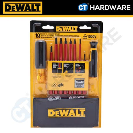DEWALT DWHT66417 VDE 1000V INSULATED SCREWDRIVER SET ( 10PCS )