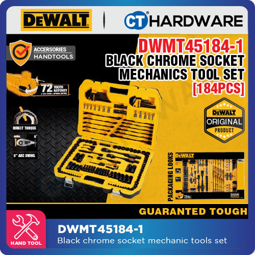 DeWalt DWMT45184-1 Black Chrome Mechanics Tool Set (184 pcs) – CT ...