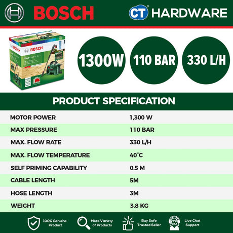 Bosch EASY AQUATAK110 High Pressure Cleaner 1300W 110 Bar 5.5 l/min