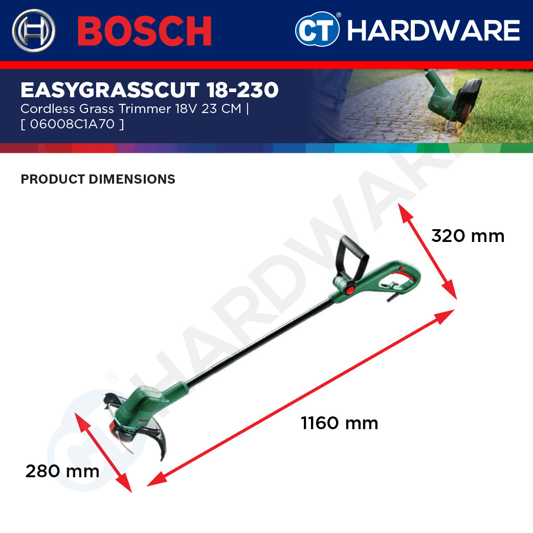 Bosch EASYGRASSCUT 18-230 Cordless Grass Trimmer 18V Come With 1x 2.0Ah Battery & Charger | Home & Garden Tools