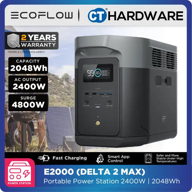 EcoFlow E2000 Portable Power Station (2048Wh | 2400W Output) (DELTA 2 Max)