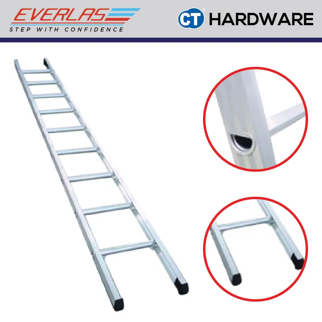 Everlas ES-DR Series Heavy Duty Single Pole Ladder 7 Rungs - 20 Rungs | 150kg Max Load | SIRIM