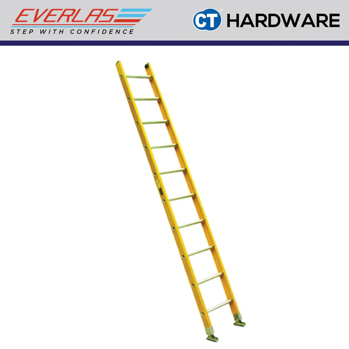 Everlas FGS Series Fibreglass Single Pole Ladder 150kg SIRIM