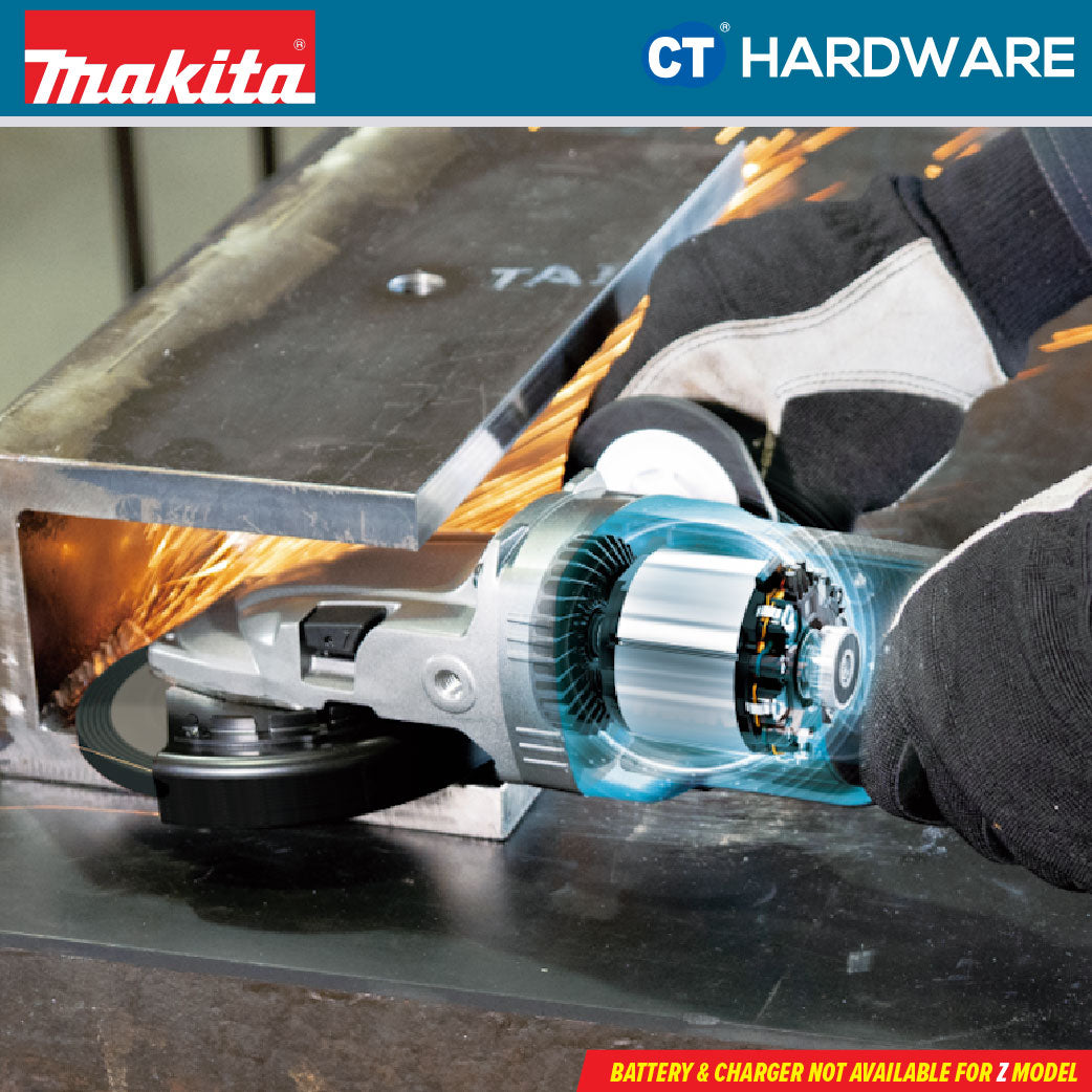 Makita GA056GZ XGT 40Vmax Cordless Flat Head Angle Grinder 5" 125mm (Paddle Switch) (Body Only)