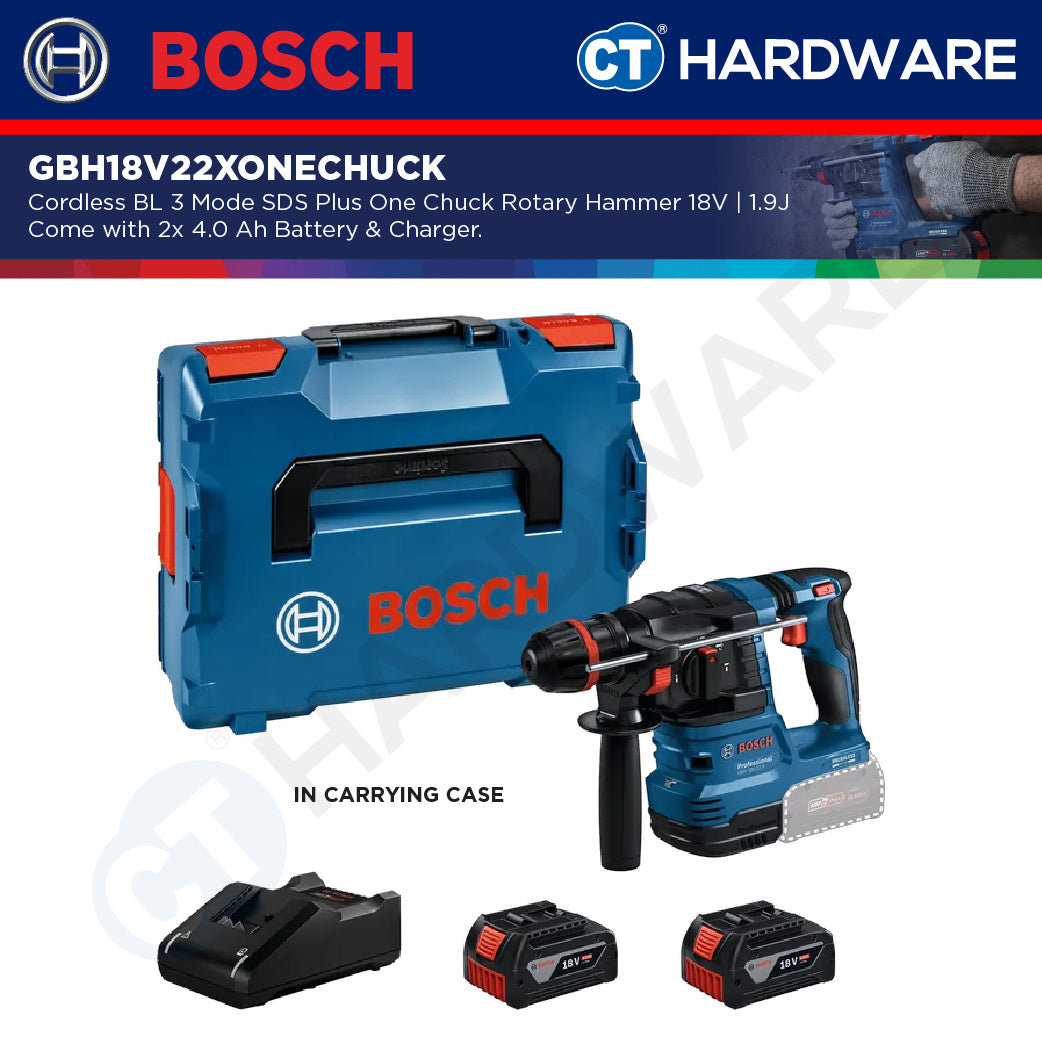 Bosch GBH18V22XONECHUCK Cordless Brushless 3 Mode SDS Plus One Chuck Rotary Hammer 18V | 1.9J