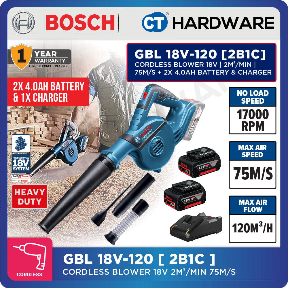 Bosch GBL 18V-120 SOLO Professional Cordless Blower Without Battery & Charger, GBL18V120