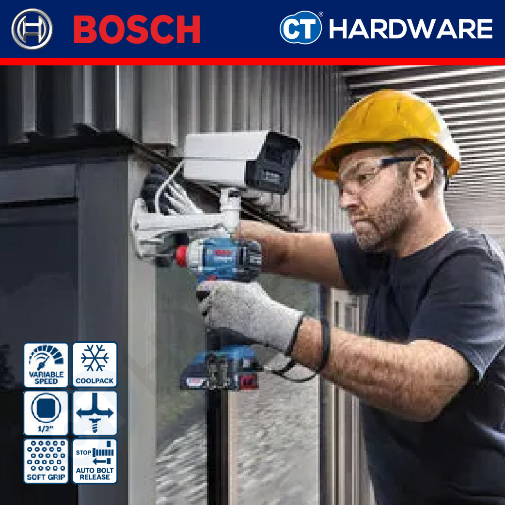 Bosch GDX18V285 Cordless Brushless Impact Driver Wrench 18V | 1/2" | 285NM Come with 2x 2.0Ah 18V Battery & Charger