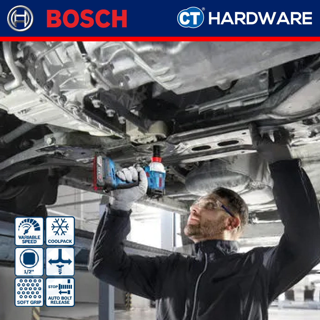 Bosch GDX18V285 Cordless Brushless Impact Driver Wrench 18V | 1/2" | 285NM Come with 2x 2.0Ah 18V Battery & Charger