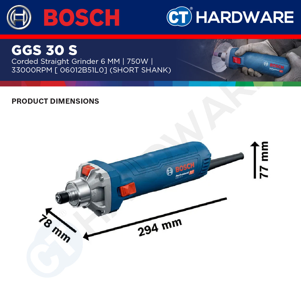 Bosch PRO GGS 30 S Straight Grinder 750W 06012B51L0