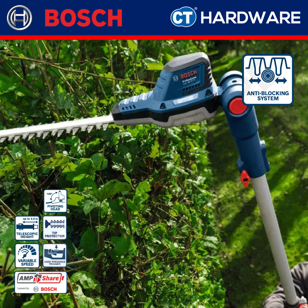 Bosch GHE 18V-50 TP SOLO Cordless Hedge Cutter 18V, 50CM, 1700RPM Without Battery & Charger, GHE18V50TPSOLO