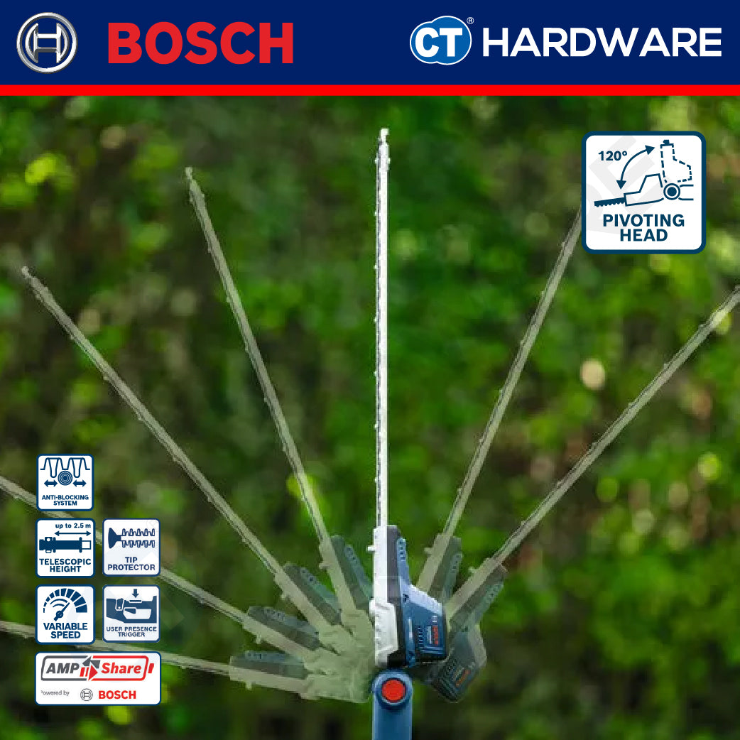 Bosch GHE 18V-50 TP SOLO Cordless Hedge Cutter 18V, 50CM, 1700RPM Without Battery & Charger, GHE18V50TPSOLO