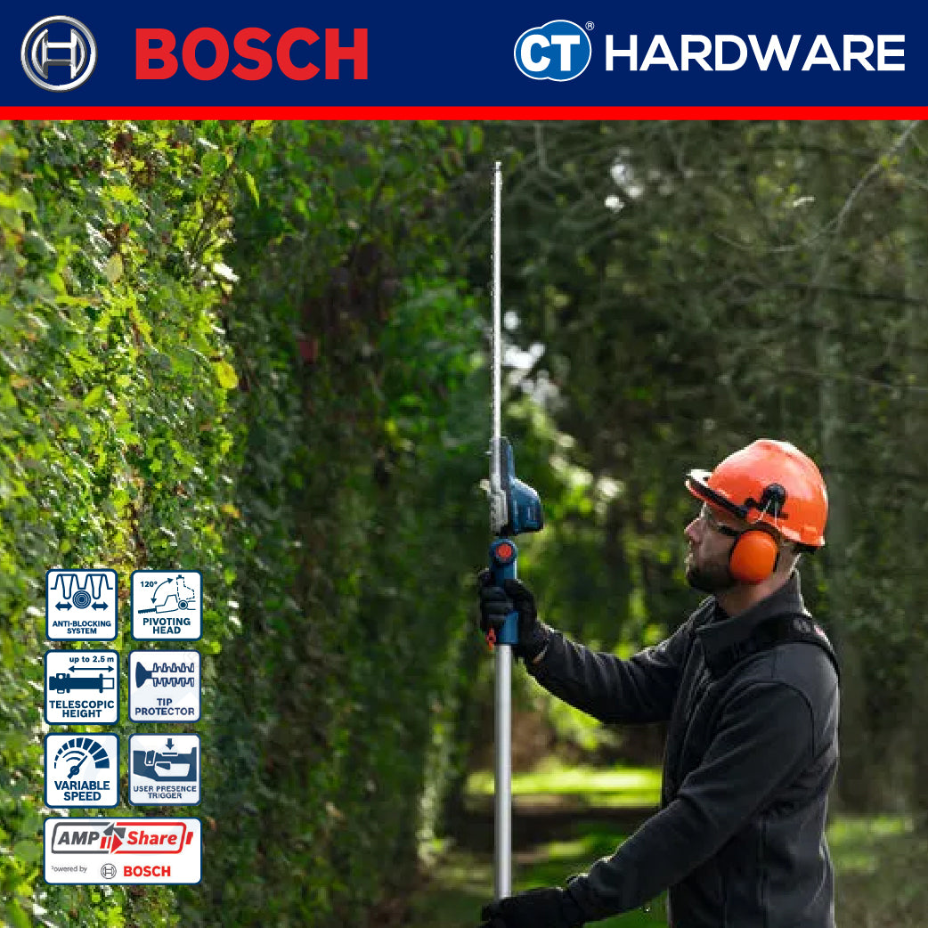 Bosch GHE 18V-50 TP SOLO Cordless Hedge Cutter 18V, 50CM, 1700RPM Without Battery & Charger, GHE18V50TPSOLO