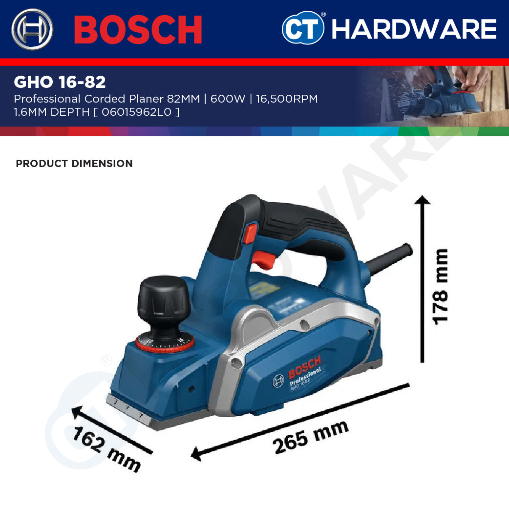 Bosch GHO 16-82 Professional Planer 82mm Wood Planing Machine GHO1682