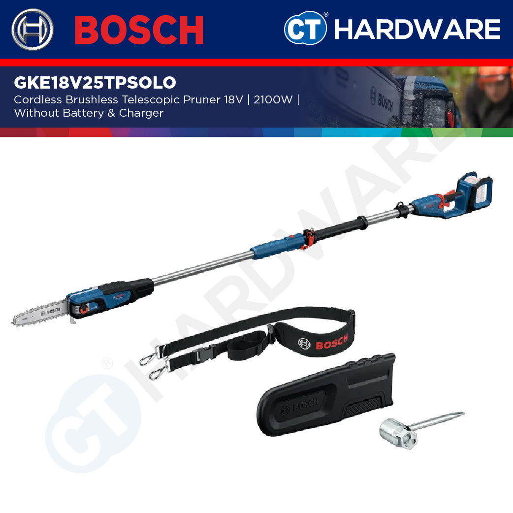 Bosch GKE 18V-25 TP SOLO Cordless Brushless Telescopic Pruner 18V, 2100W Without Battery & Charger, GKE18V25TPSOLO