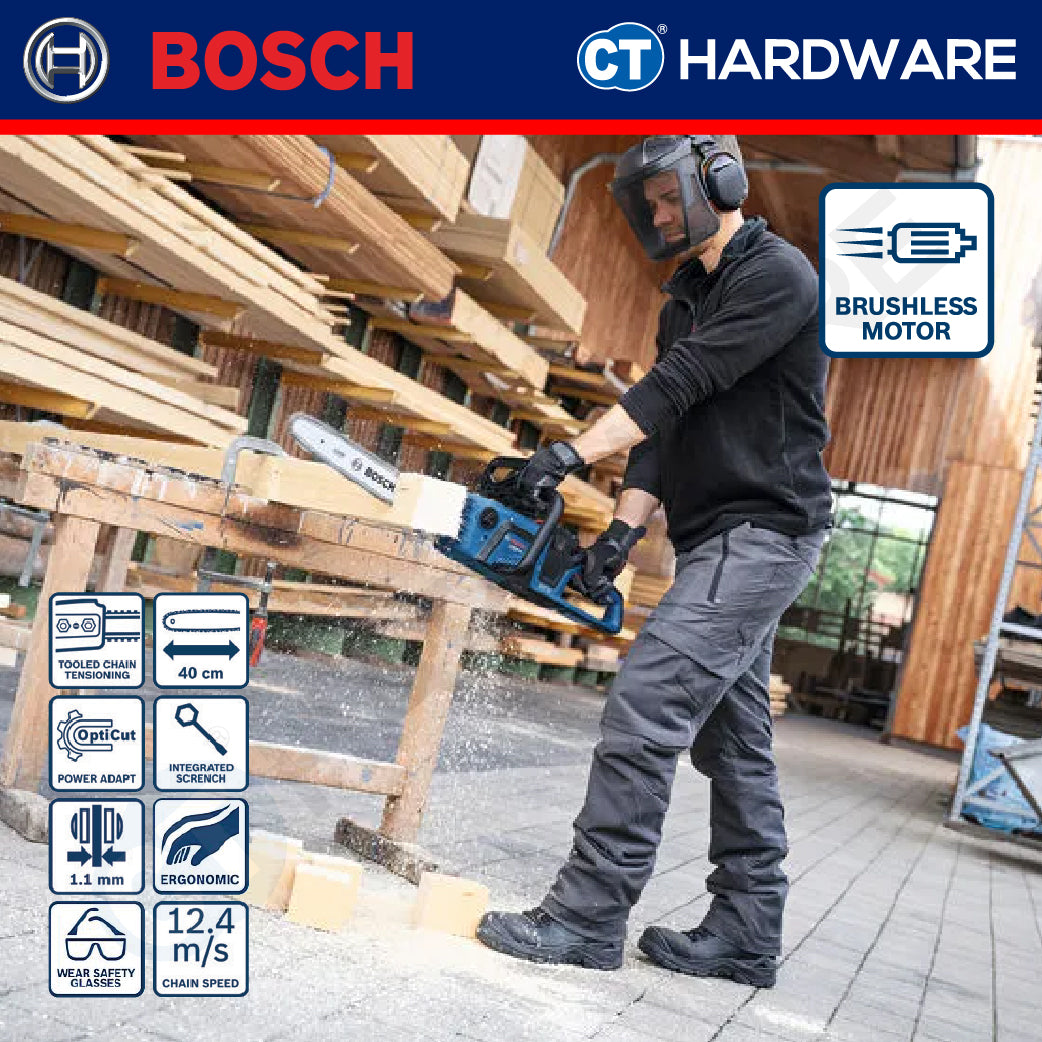 Bosch GKE 18V-40 SOLO Cordless Brushless Chain Saw 18V, 16" Without Battery & Charger, GKE18V40SOLO