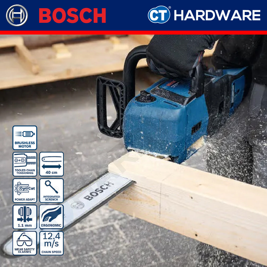 Bosch GKE 18V-40 SOLO Cordless Brushless Chain Saw 18V, 16" Without Battery & Charger, GKE18V40SOLO