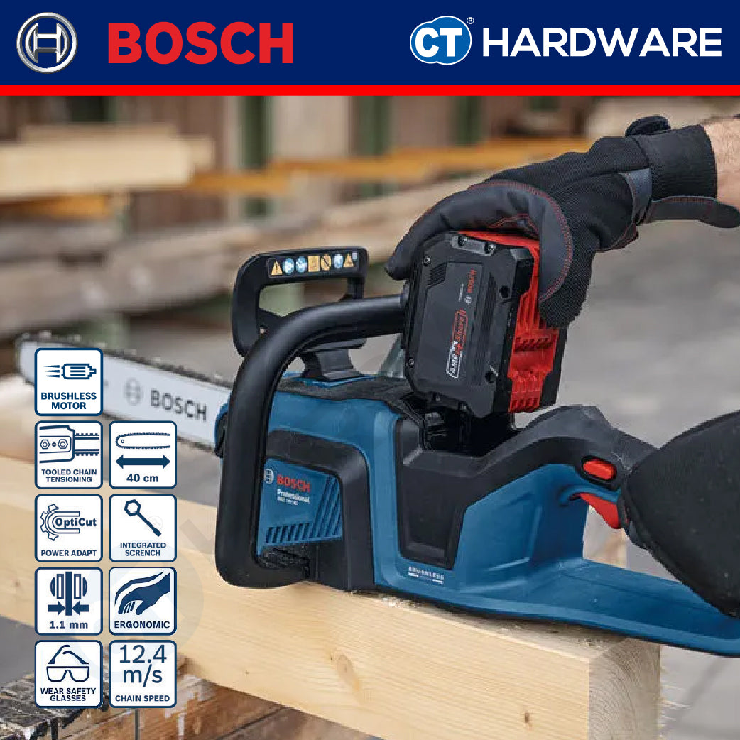 Bosch GKE 18V-40 SOLO Cordless Brushless Chain Saw 18V, 16" Without Battery & Charger, GKE18V40SOLO