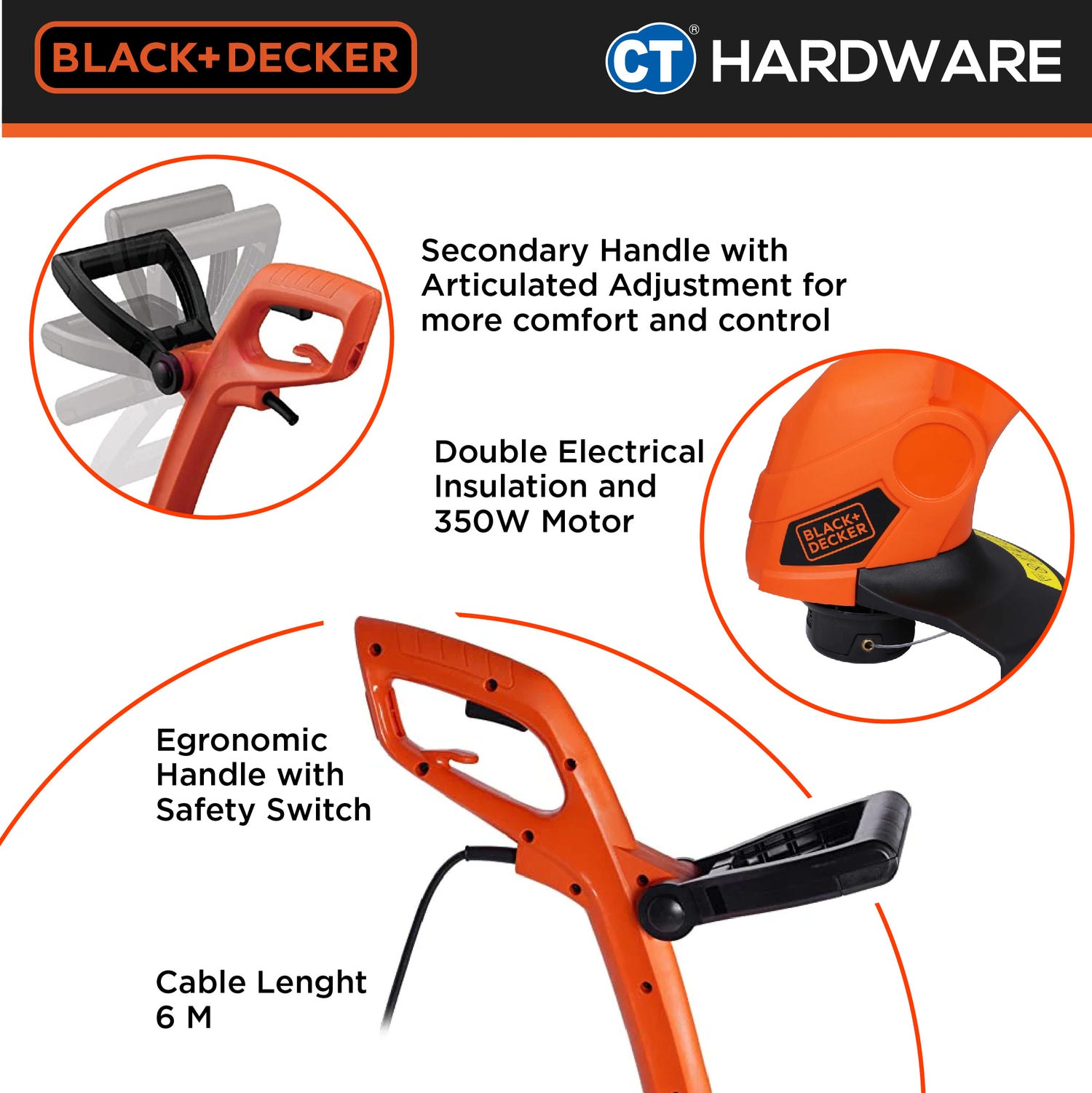 BLACK+DECKER GL350L String Trimmer / Grass Trimmer 350W
