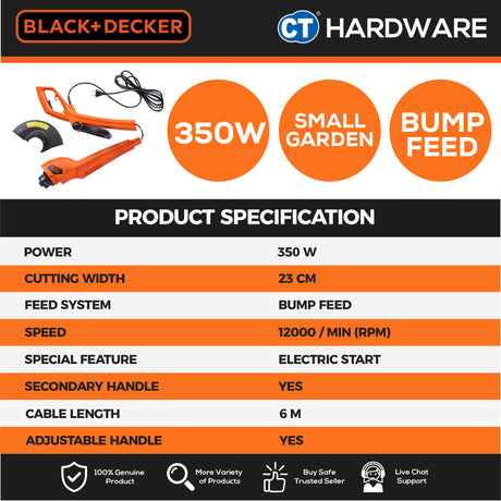 BLACK+DECKER GL350L String Trimmer / Grass Trimmer 350W