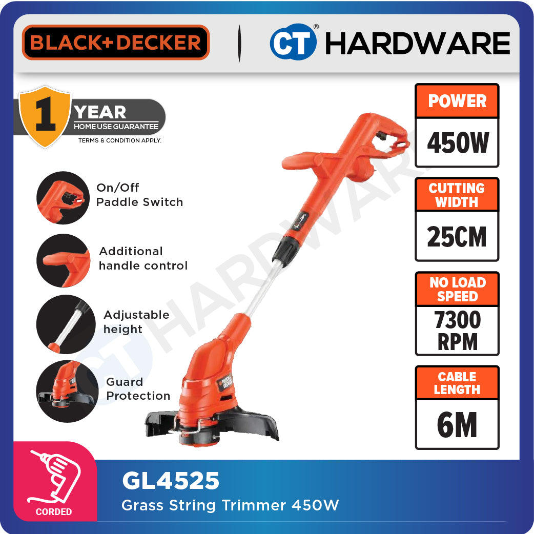 Black & Decker GL4525 String Trimmer 450W 25cm