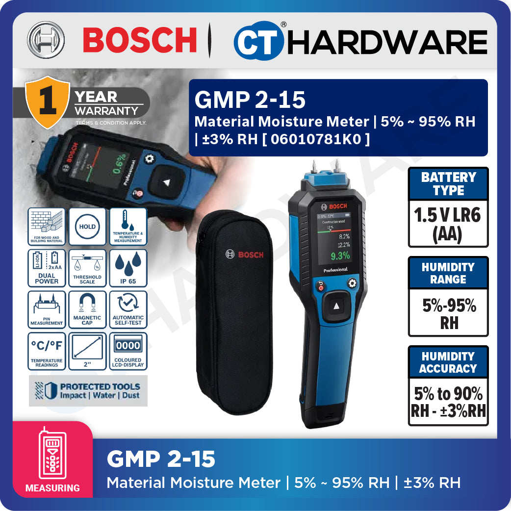 Bosch PRO GMP 2-15 Material Moisture Meter 06010781K0
