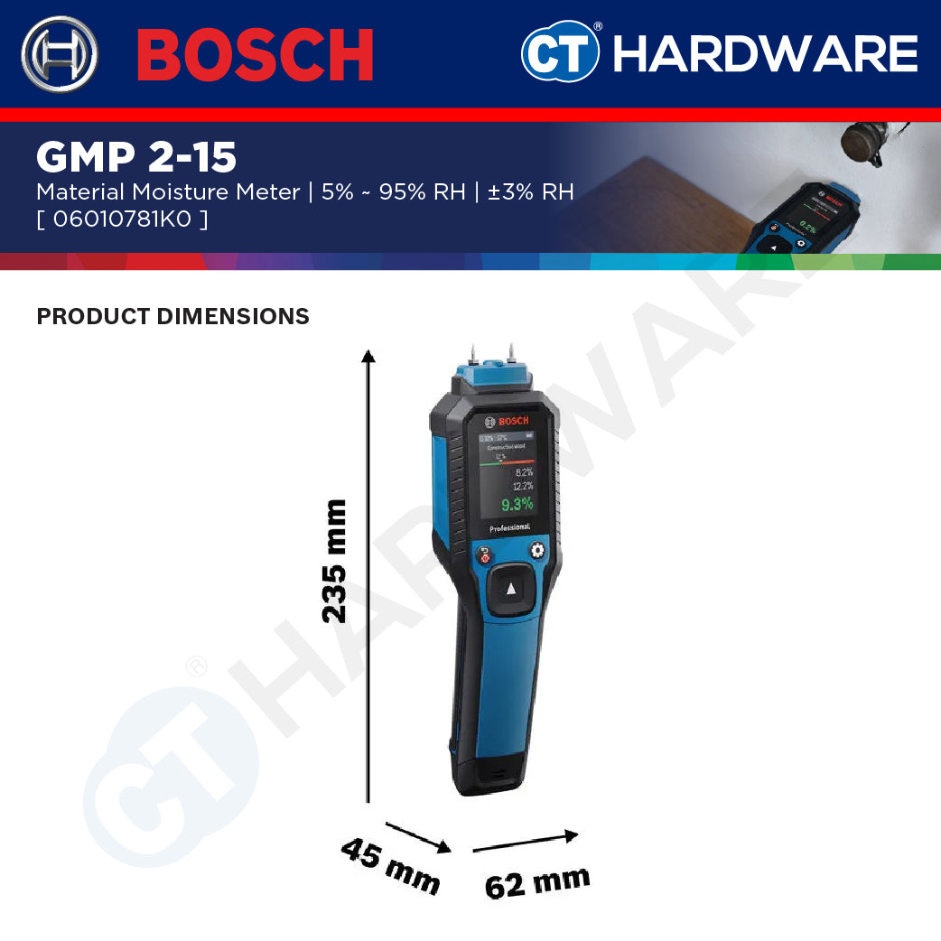 Bosch PRO GMP 2-15 Material Moisture Meter 06010781K0