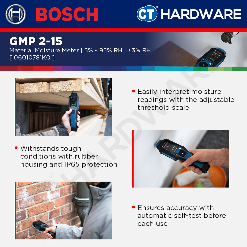 Bosch PRO GMP 2-15 Material Moisture Meter 06010781K0