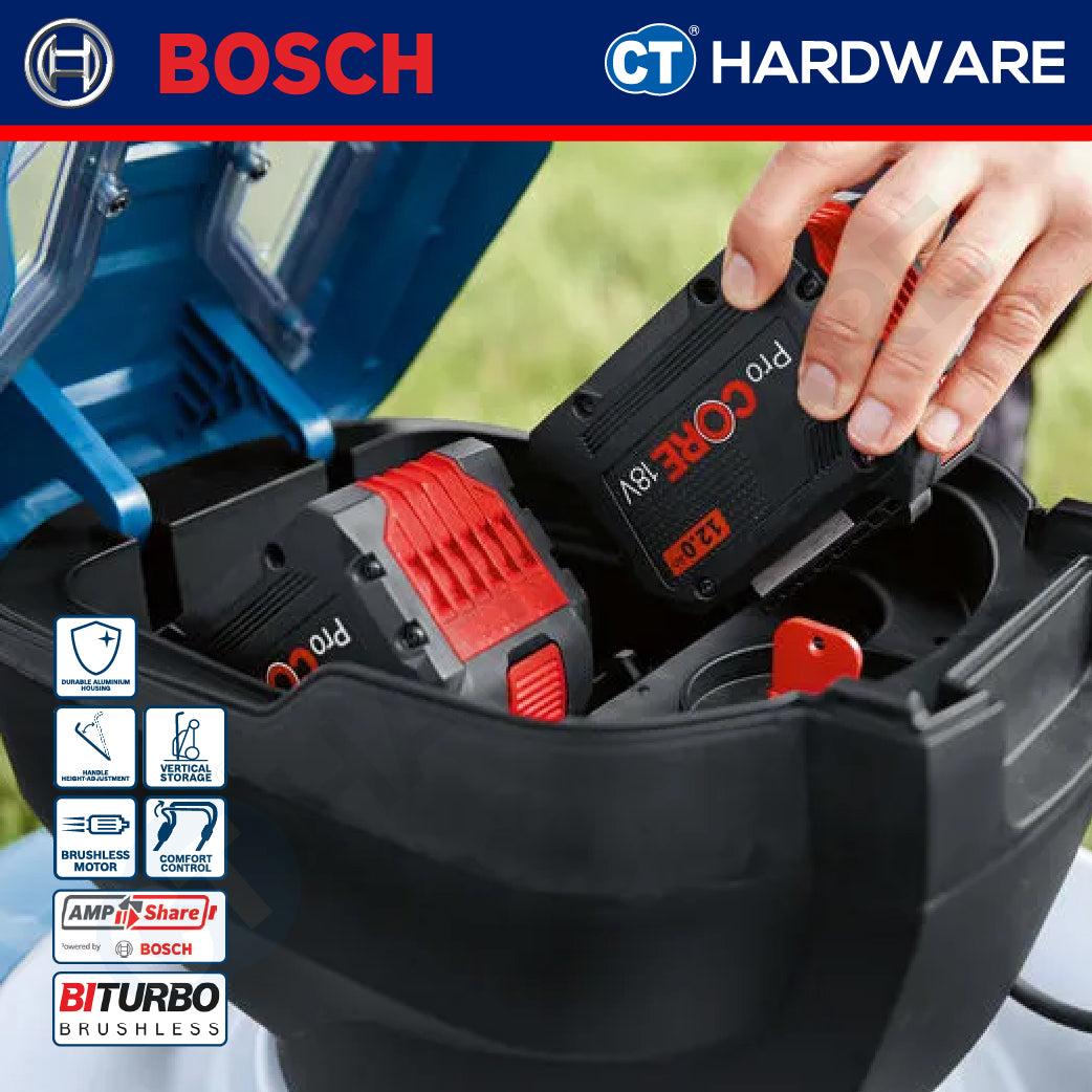 Bosch GRA 18V-246 SOLO Cordless Lawnmower 18Vx2, 46CM, 60L Without Battery & Charger, GRA18V246SOLO