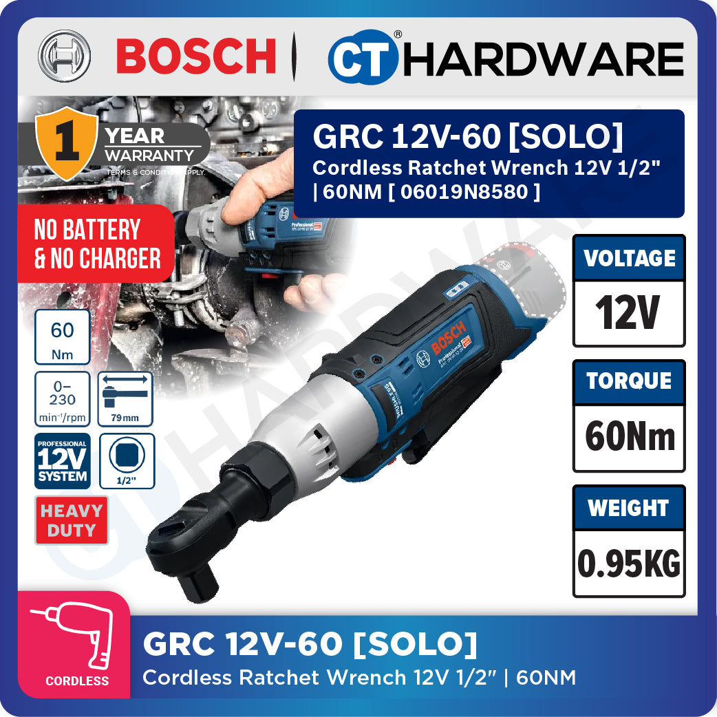 Bosch PRO GRC 12V-60 1/2 SN Cordless Ratchet Wrench 12V 06019N8580 (Body Only | 1-Battery)