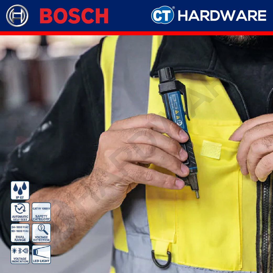 Bosch GVD 1000-17 Voltage Detector 90-1000V AC & 24-1000V AC | Come With 2x AAA Battery | GVD1000-17
