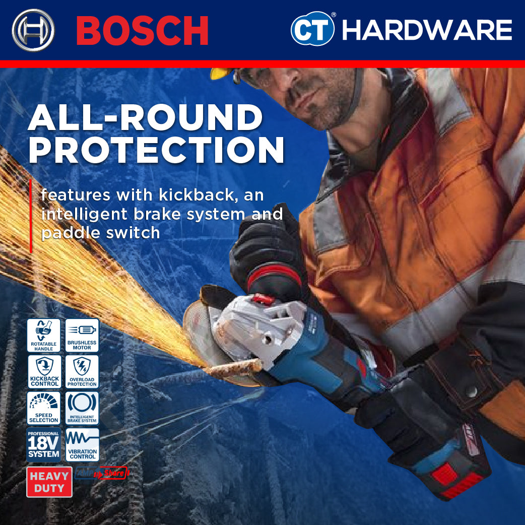 Bosch PRO GWS18V-11PS Cordless Angle Grinder 18V 06019N43K2 (Body Only | 1-Battery | 2-Battery)