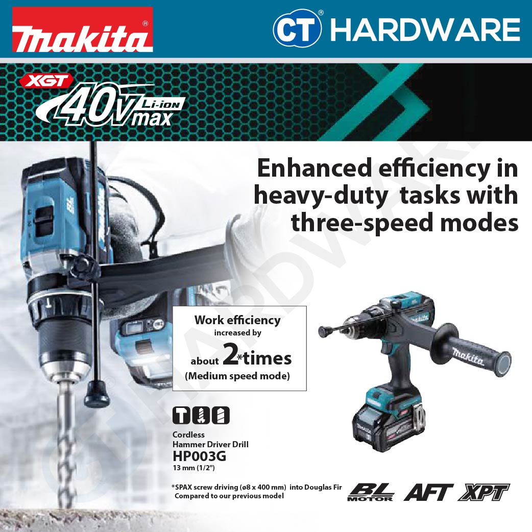 Makita HP003GZ XGT 40Vmax Cordless Hammer Driver Drill 180NM (Body Only)