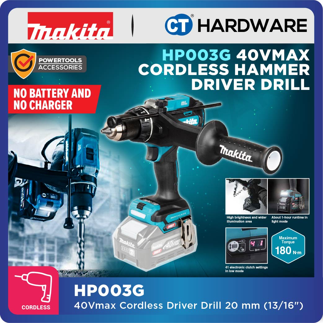 Makita HP003GZ XGT 40Vmax Cordless Hammer Driver Drill 180NM (Body Only)