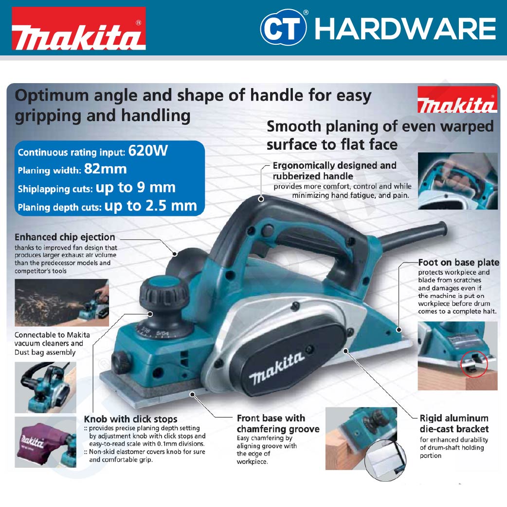 MAKITA KP0800X 82MM (3-1/4") POWER PLANER