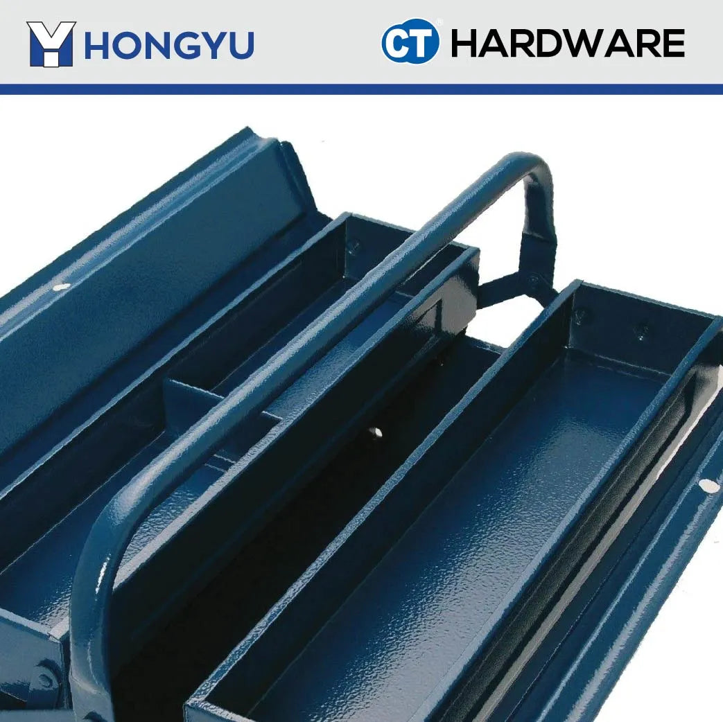 Hong Yu KR07 Metal Tool Box (Blue) 2 Layer 430mm X 200mm X 150mm