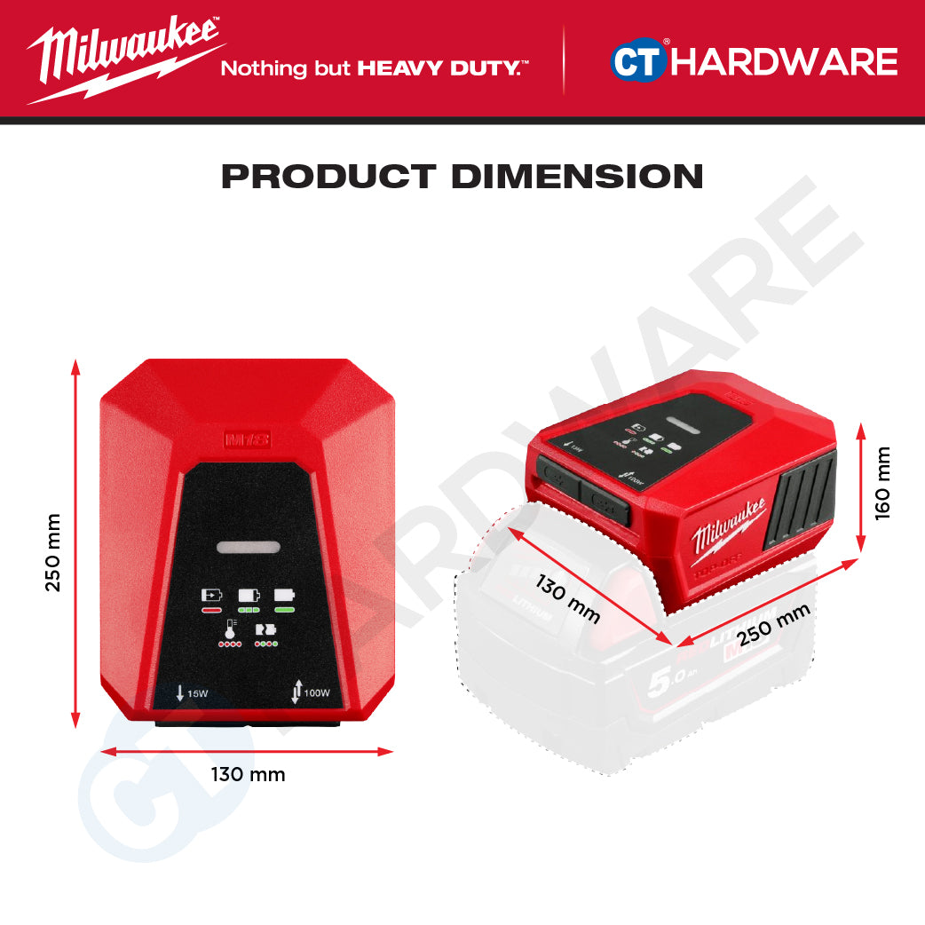 Milwaukee M18 TC-0, Top-Off Mini USB-C Charger With FREE 1x M18 5.0Ah M18 B5 Battery | BARE UNIT