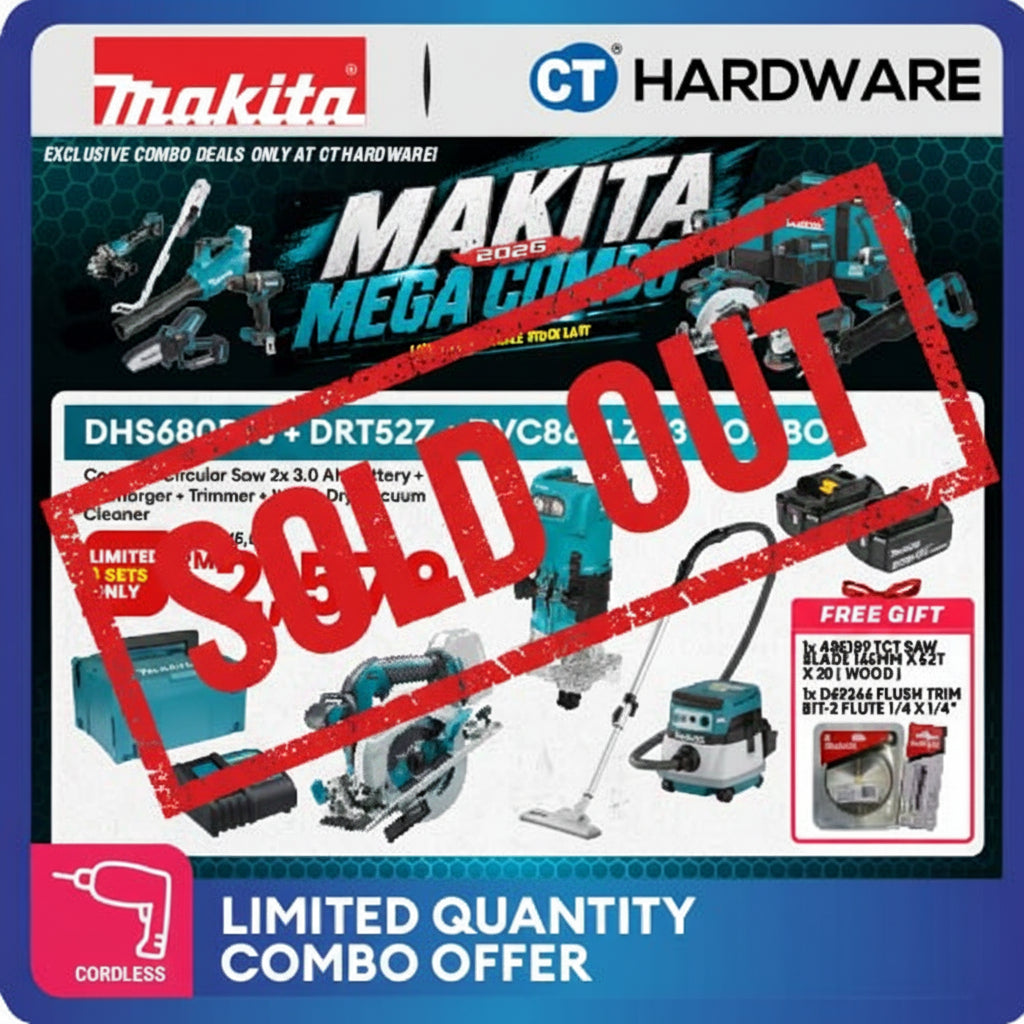 Makita DHS680RFJ + DRT52Z + DVC865LZX3 Combo Set - LXT 18V Cordless Circular Saw + Trimmer + Wet & Dry Vacuum Cleaner