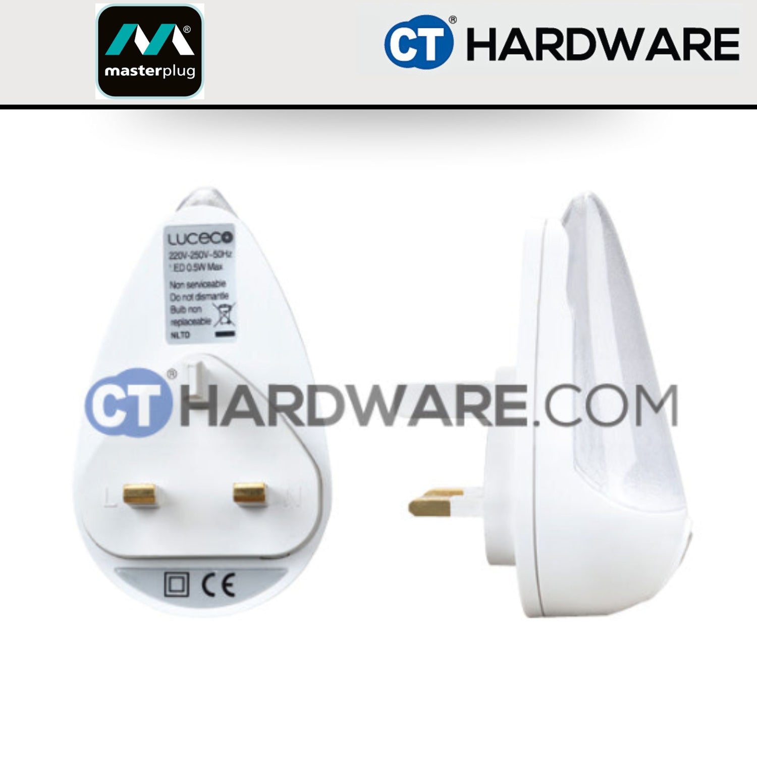 Masterplug Dusk-Till-Dawn LED Night Light Twin Pack (2 Pieces) – Auto On/Off NLTD2MP