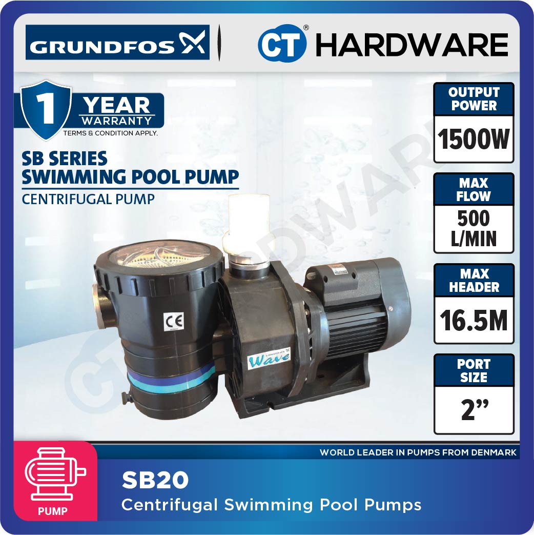 Grundfos SB20 Swimming Pool WAVE Pump 2HP