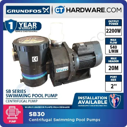 Grundfos SB30 Swimming Pool WAVE Pump 3HP